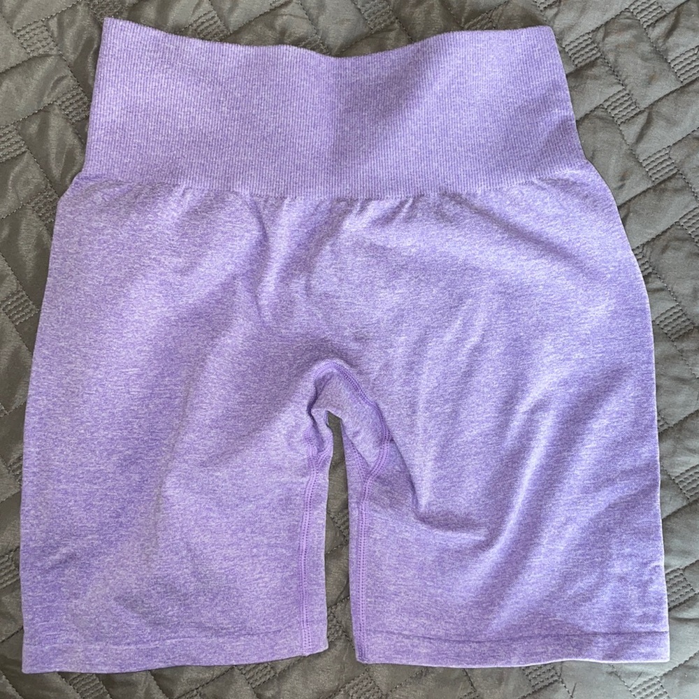 NVGTN lavender light purple scrunch shorts
